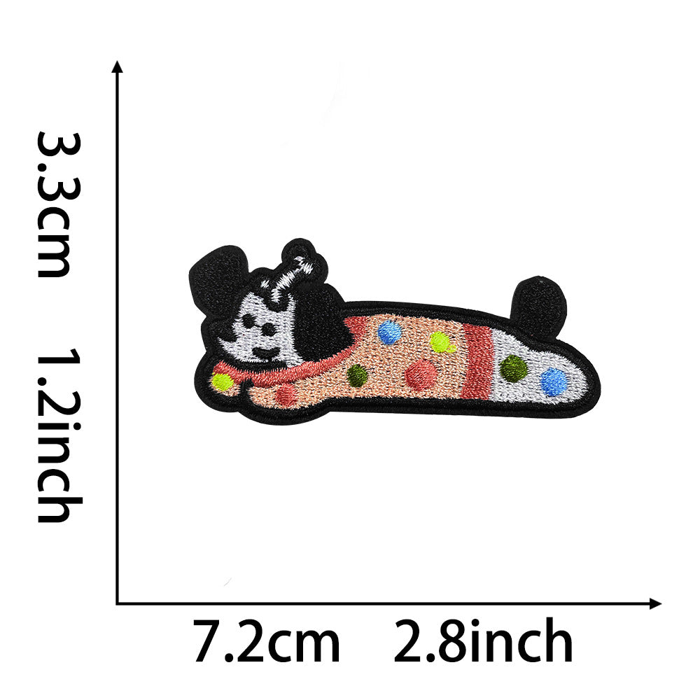 Wholesale Embroidered Self Adhesive Dachshund Dog Patch Set Cute Cartoon Design For Coats DIY Fashion Accessory