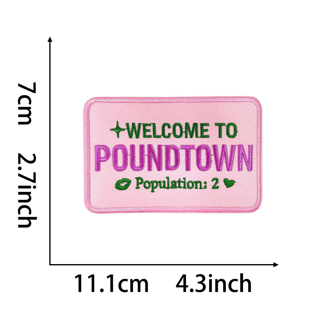 Wholesale 20 Styles Pink Letter Gold Plaid Polyester DIY Iron On Embroidered Patches For Shoes Hats Stylish Gift