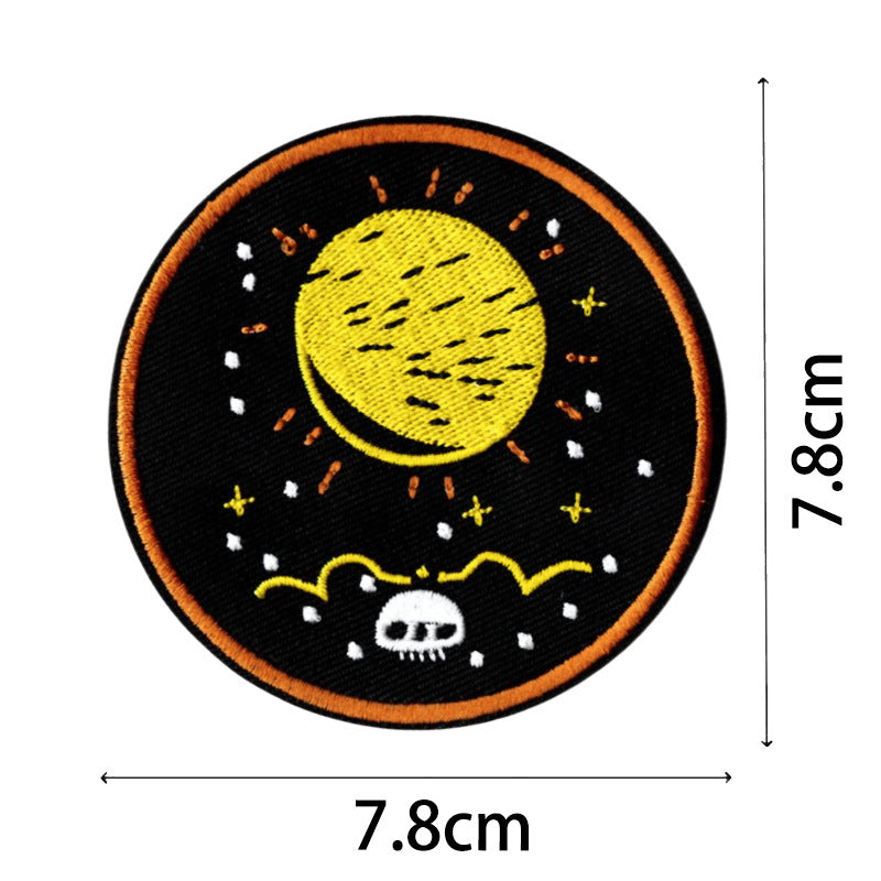 Wholesale Halloween Hot Melt Adhesive Patch with Pumpkin Bat Embroidery Decoration FS