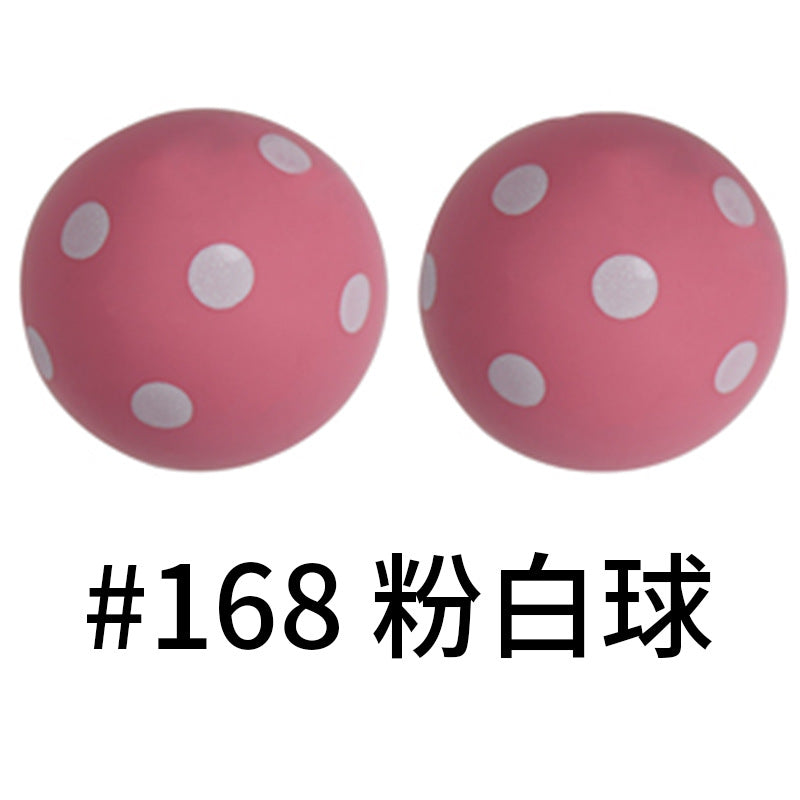 Wholesale 50pcs 16mm Print Silicone Beads Colorful Silicone Water Transfer Beads