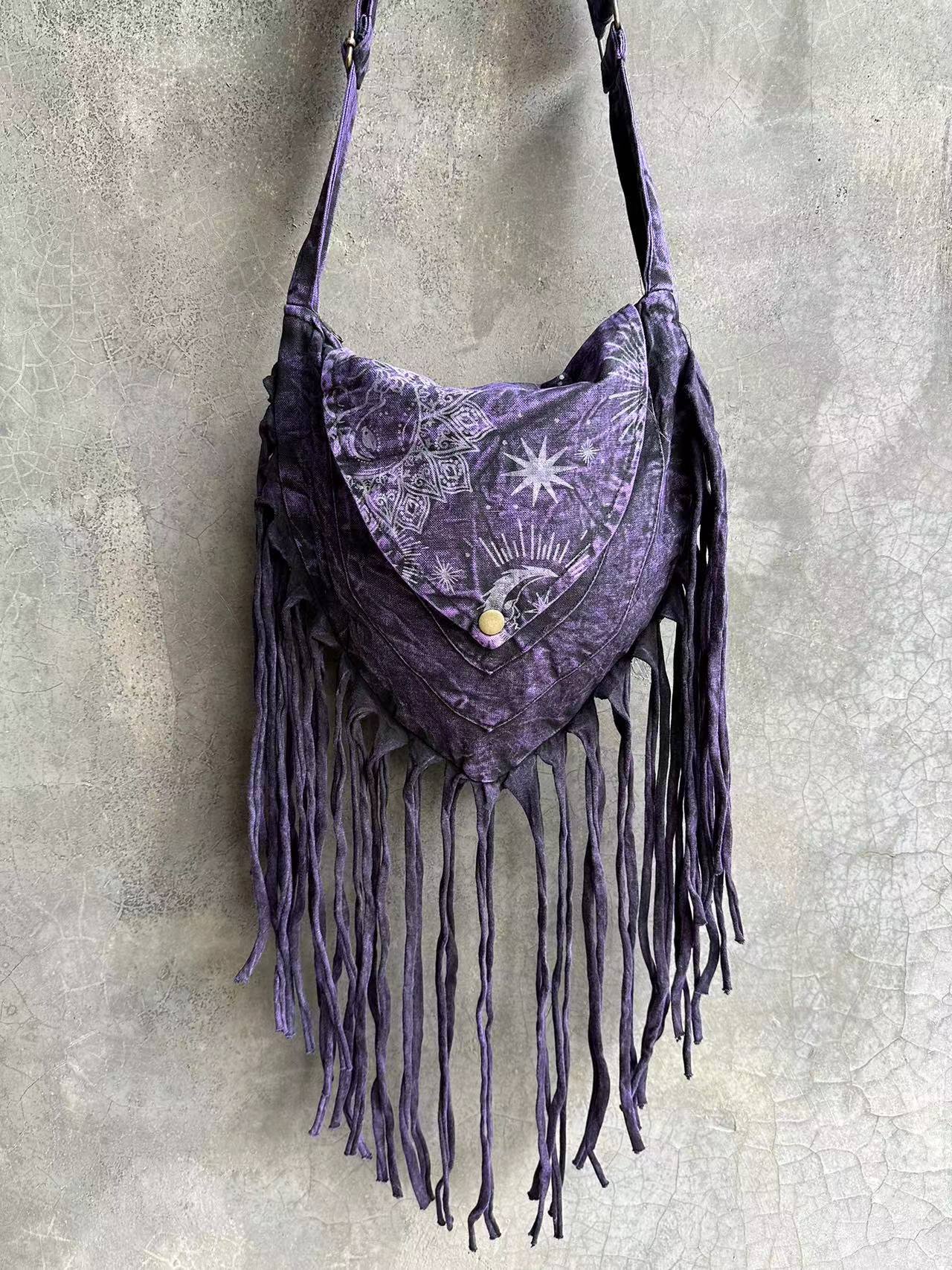 Wholesale Hippie Wasteland Style Bohemian Ethnic Style Niche Tassel Crossbody Shoulder Bag