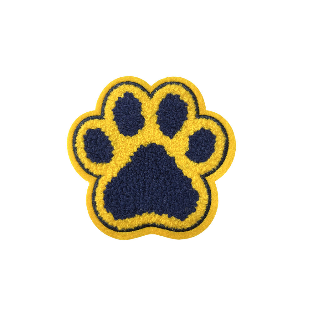 Wholesale Trendy Cat Paw Embroidered Patches Iron On DIY Towel Fabric Applique For Clothing Resale