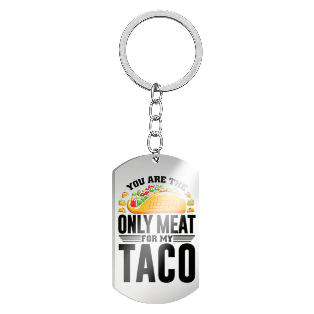 Wholesale Taco Hang Tags Stainless Steel Keychains