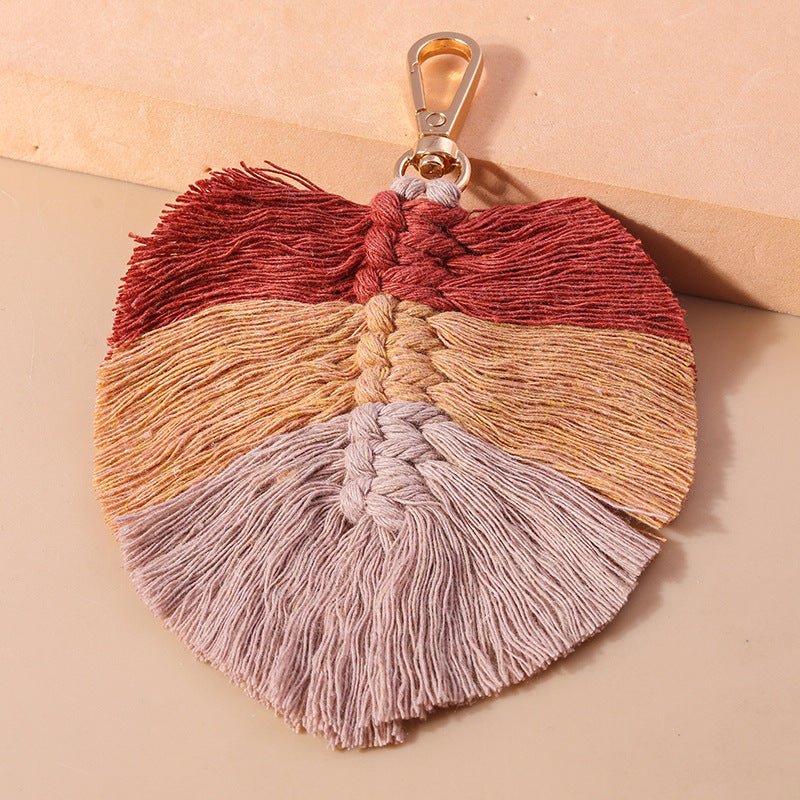 Wholesale Handwoven Colorful Banana Fan Keychain