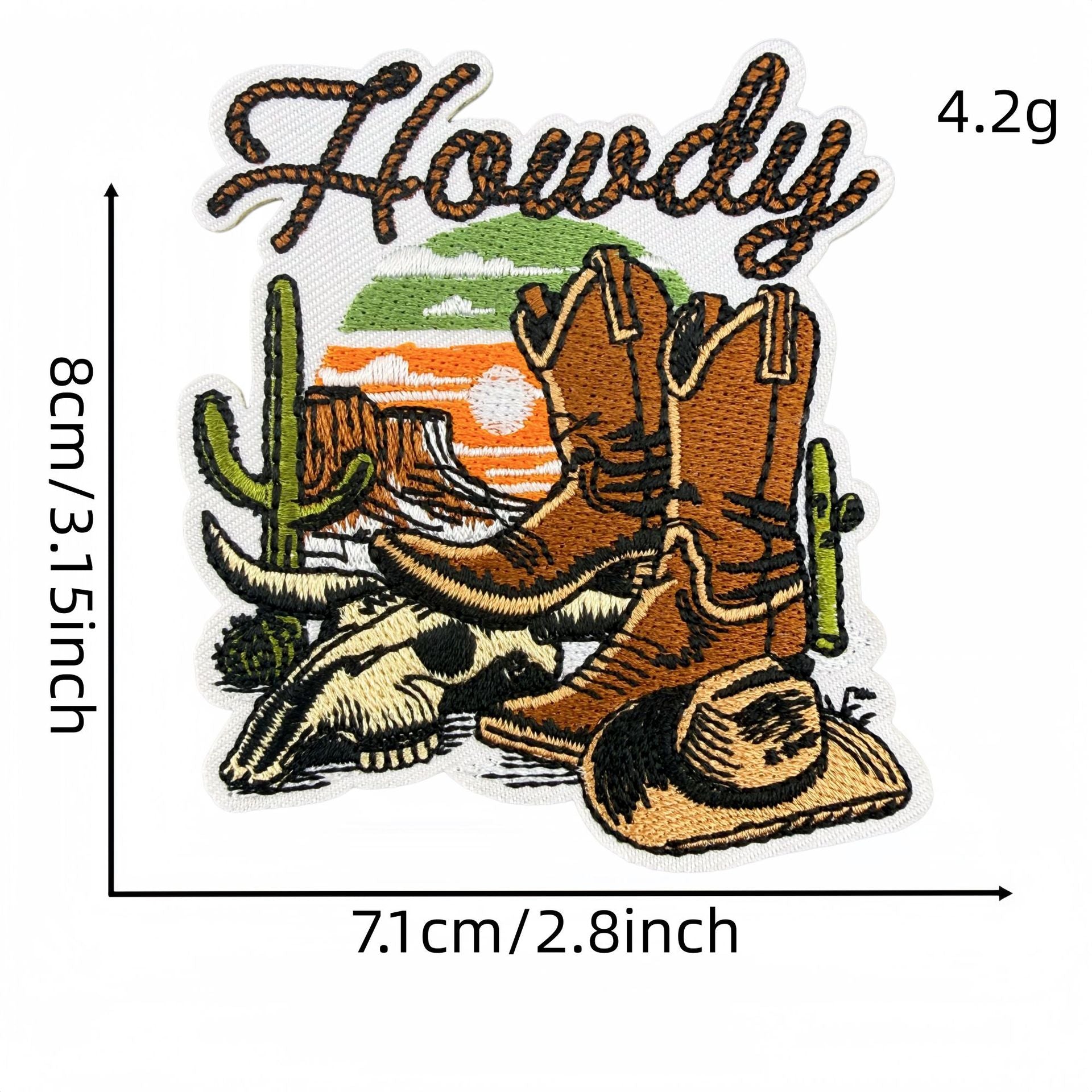 Wholesale Chic Cowgirl Western Embroidered Patch Set 18Pc Leopard Cactus Design Sew On Badge Craft Supply