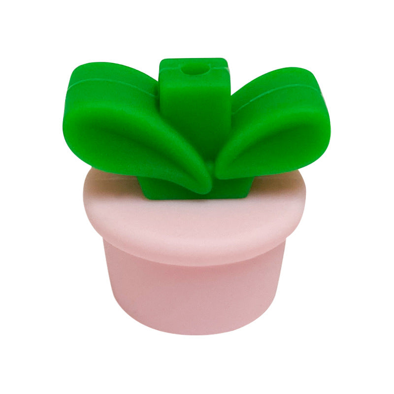 Wholesale Flower Pot Grass Silicone Beads