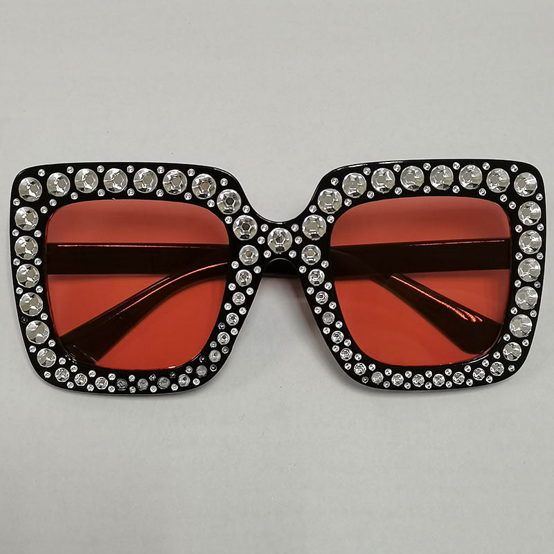 Wholesale Square Frame Diamond Retro Trendy Sunglasses