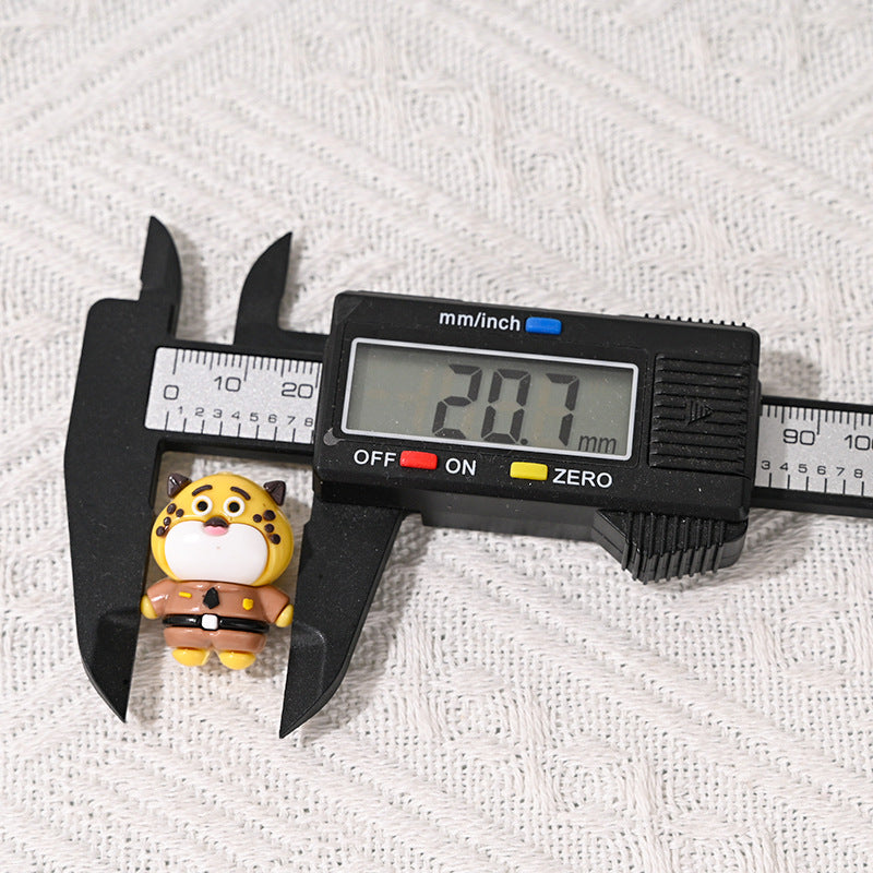 Wholesale  10pcs/pack Cute little leopard straight hole rubber beads    3D Focal Beads