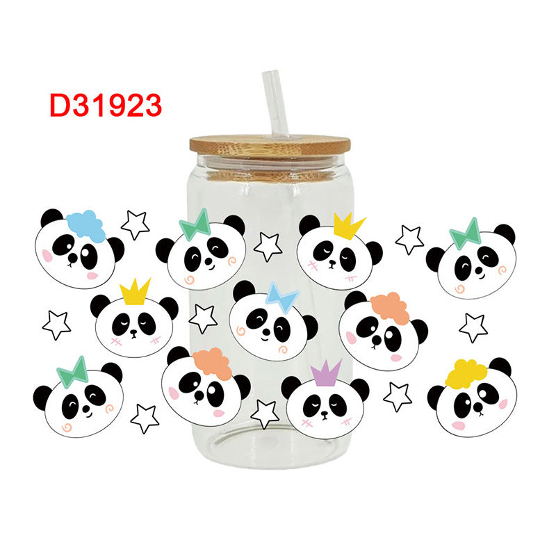 Wholesale Cartoon cute and colorful animals 16oz Cup UV DTF Wraps