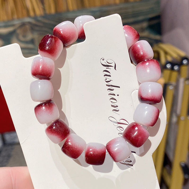 Wholesale Macaron Bamboo Two Tone Beaded Bracelet