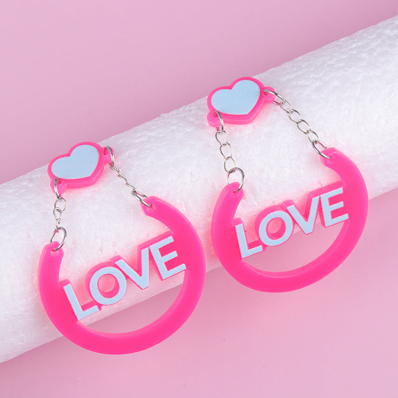 Wholesale Valentine' s Day love Acrylic Earrings