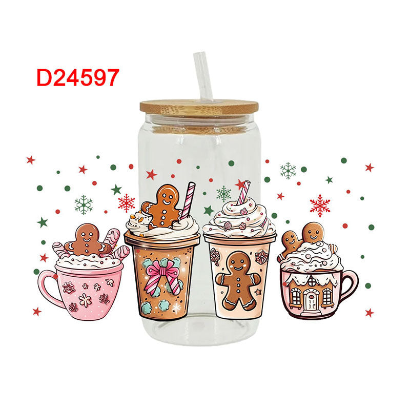 Wholesale Christmas tree cup 16oz Cup UV DTF Wraps