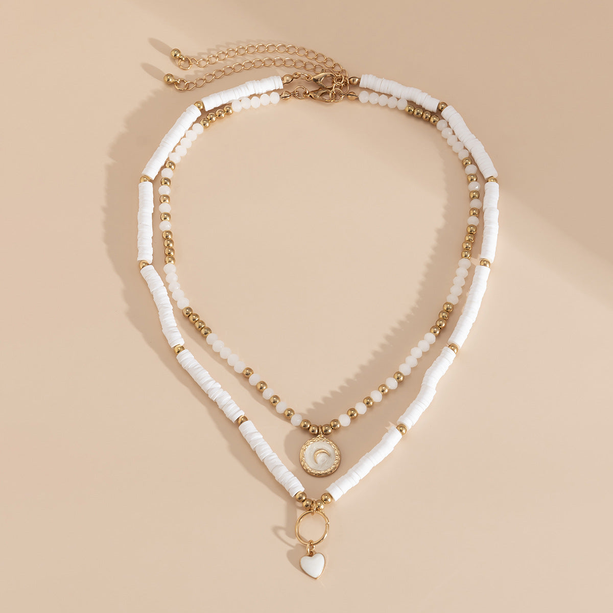 Wholesale polymer clay love crystal alloy Necklaces