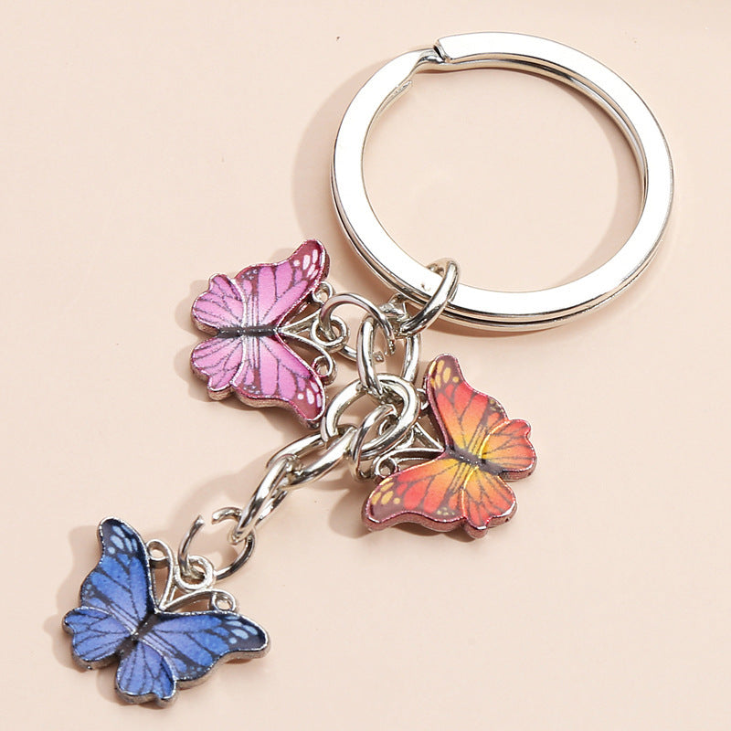 Wholesale Zinc Alloy Colored Butterfly Keychains