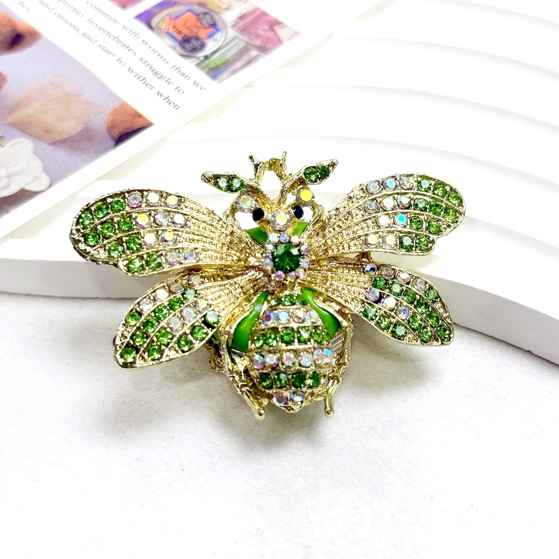 Wholesale Bee inlaid diamond straight hole beads accessory