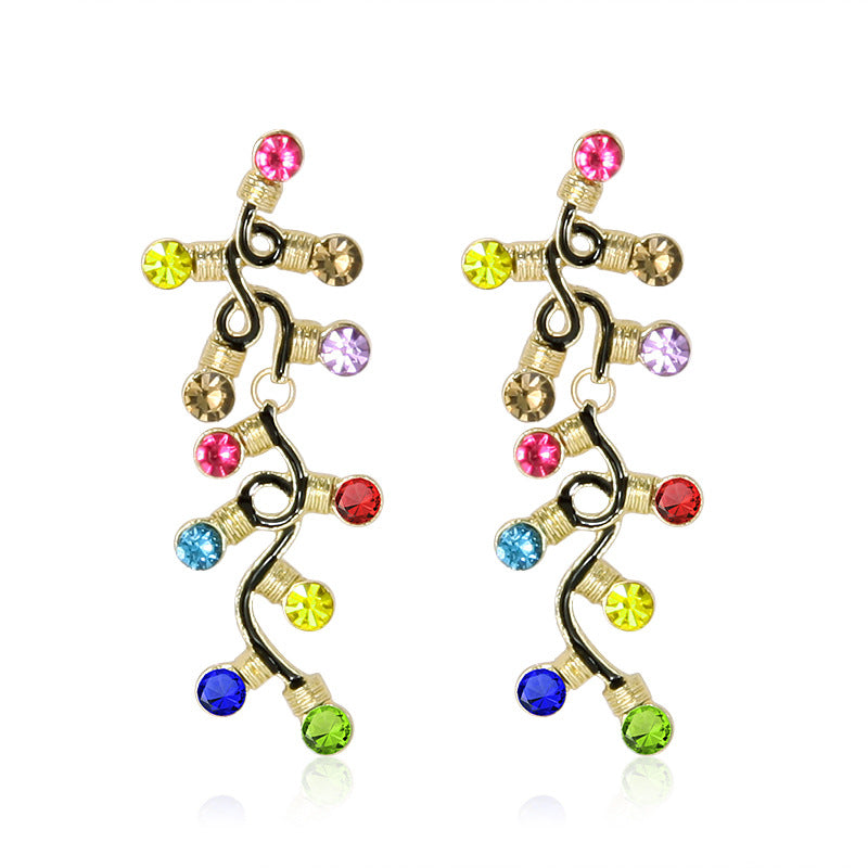 Wholesale 10pcs Christmas Tree Tassel Flower Ring Bell Alloy Earrings