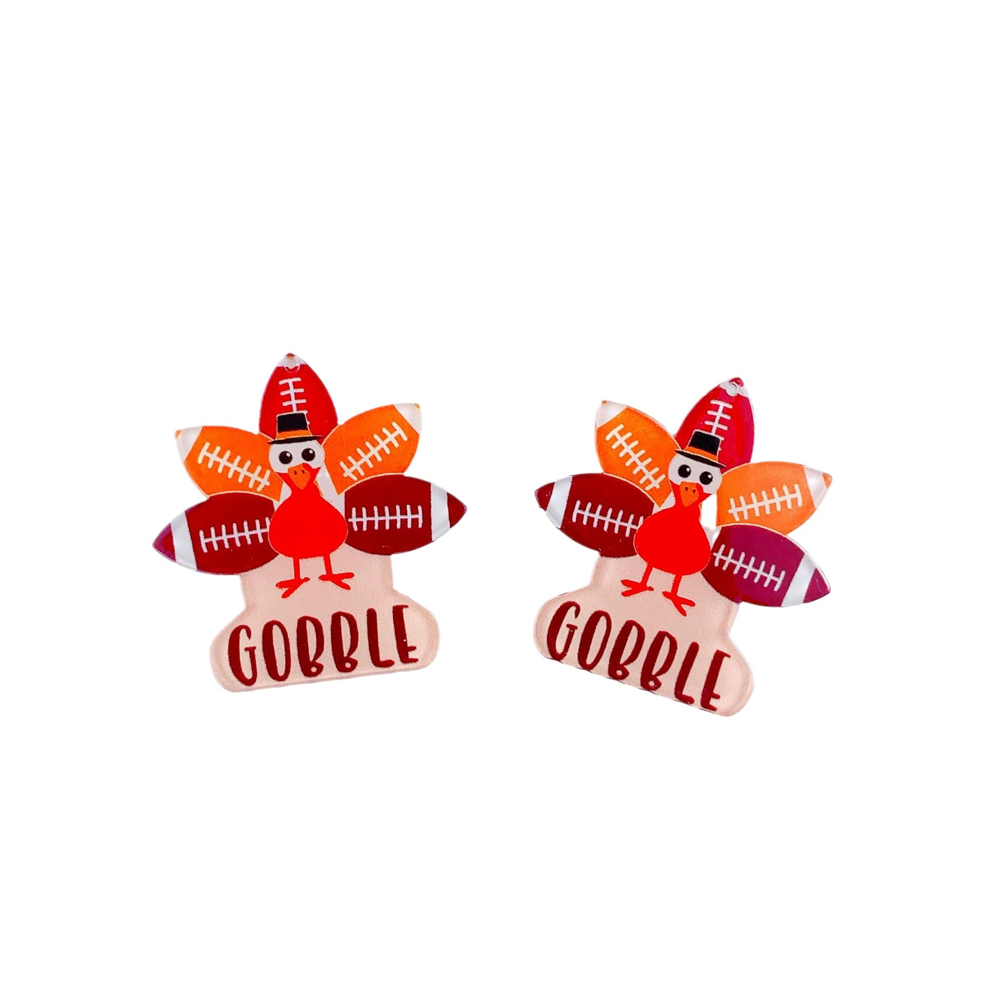 Wholesale 30pcs Acrylic Carnival Thanksgiving Turkey Earrings DIY Accessories