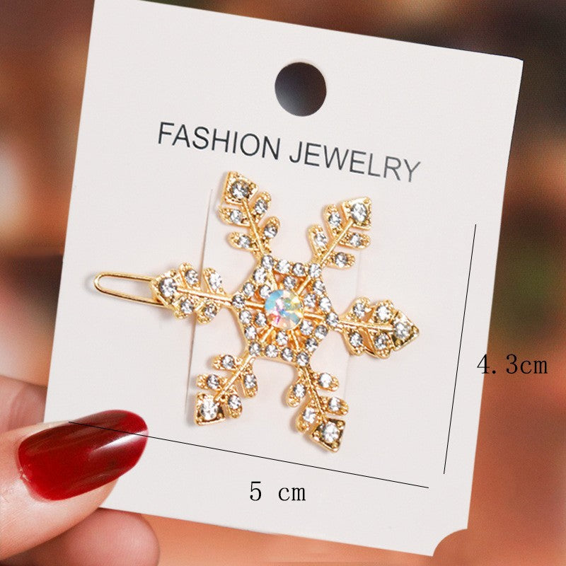 Wholesale Diamond Inlaid Snowflake Bow Hair Clips