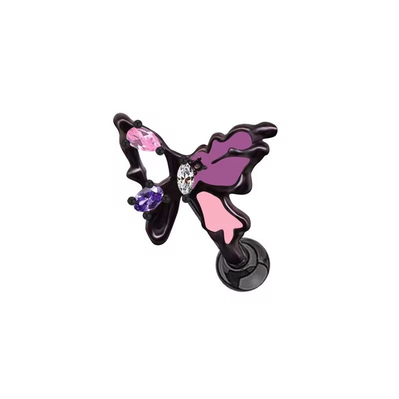 Wholesale Gothic Cross Water Drop Zircon Stainless Steel Earrings