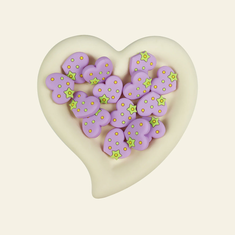 Wholesale 10PCS Love Pattern Cartoon Silicone Beads