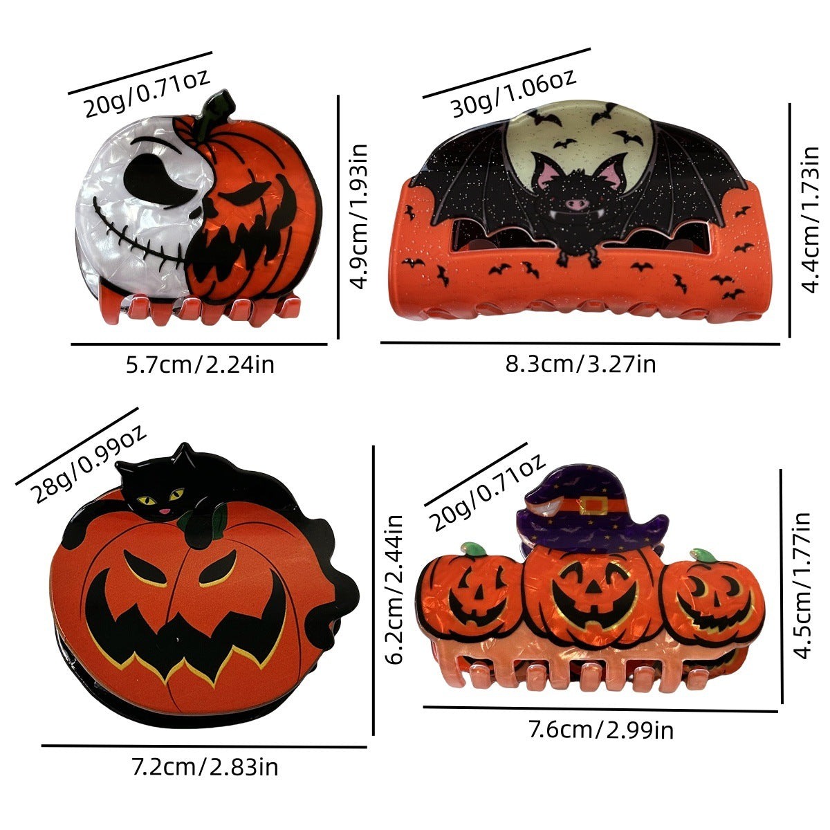 Wholesale  hairpin with funny pumpkin head and black cat