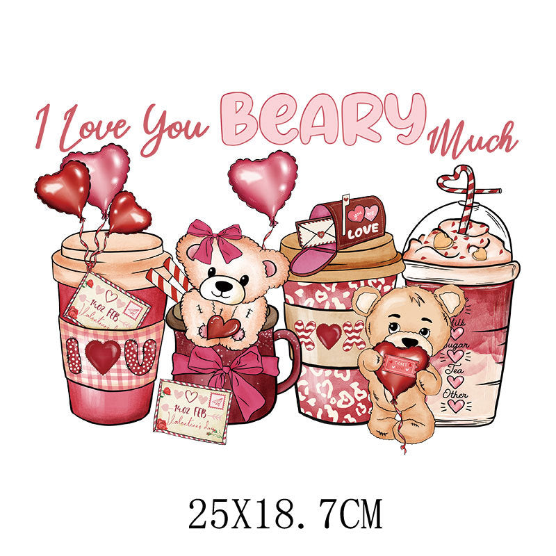 Wholesale Pink Valentine' s Day Heat Transfer   UV DTF Ready to Press Transfers Wraps