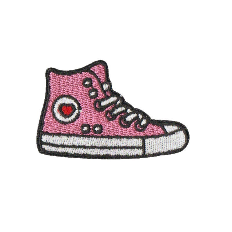 Wholesale Cartoon Pink Embroidered Patch With Heating Glue Backing DIY Fashion Accessory For Bags Clothes Shoes Towels