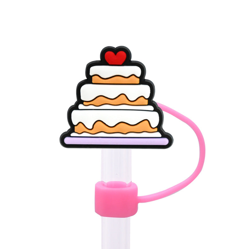 Wholesale Random 100pcs 10mm  Valentine' s Day dust plug straw accessories