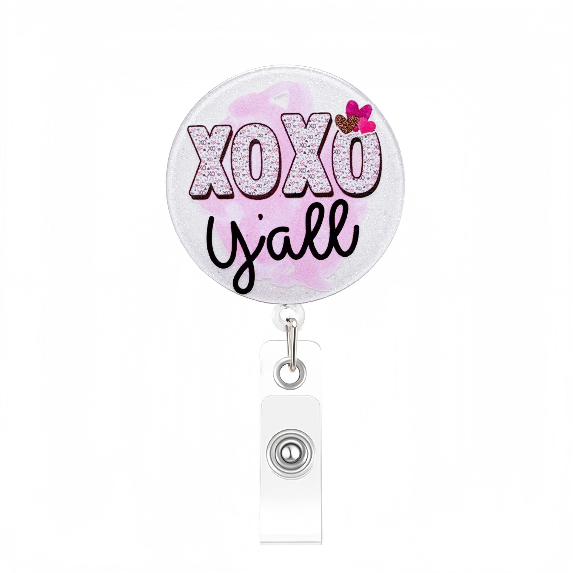 Wholesale  Acrylic Romantic Valentine' s Day  Retractable Badge Reel
