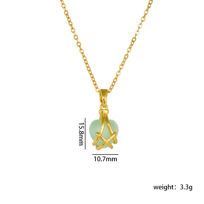 Wholesale birthday Stone Love necklace female niche design luxury design pendant accessories clavicle chain