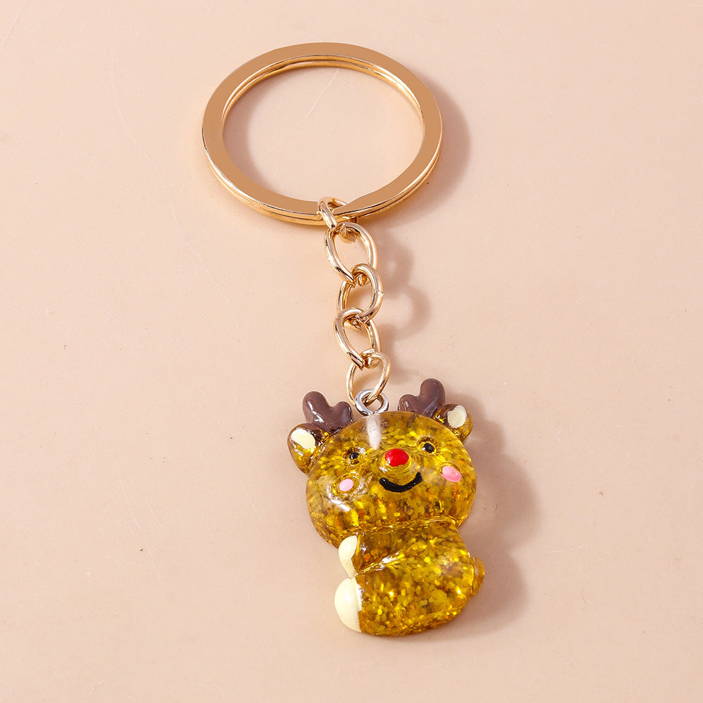 Wholesale Christmas Series Christmas Stockings Elk Snowman Gloves Resin Keychain