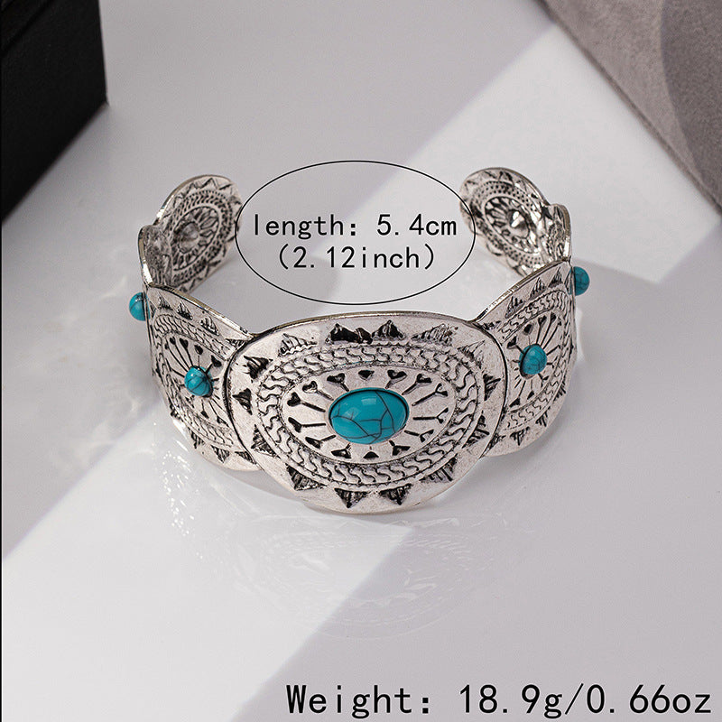 Wholesale Retro Silver Tone Electroplated Iron Bracelet Trendy Jewelry Accessory For Women Gift