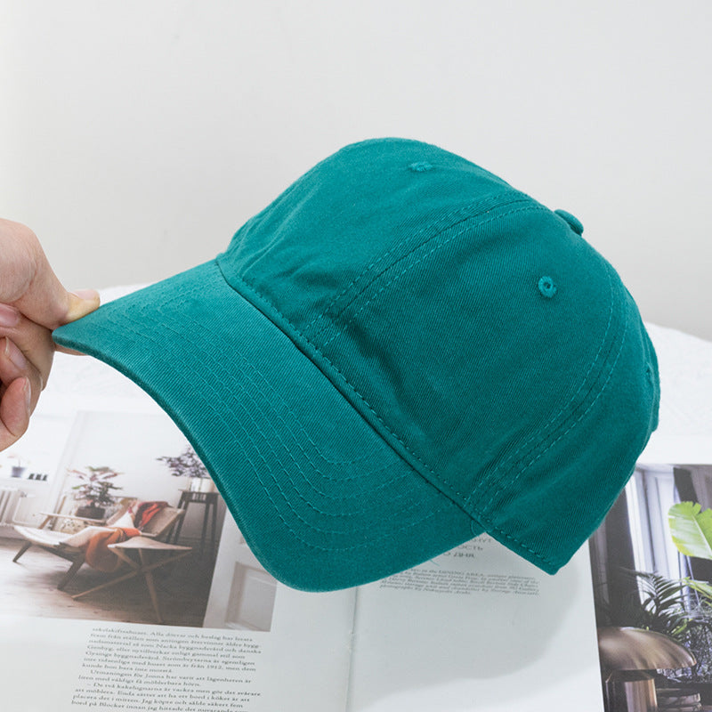 Wholesale Washed Solid Color Soft Top Versatile Curved Brim Baseball Cap