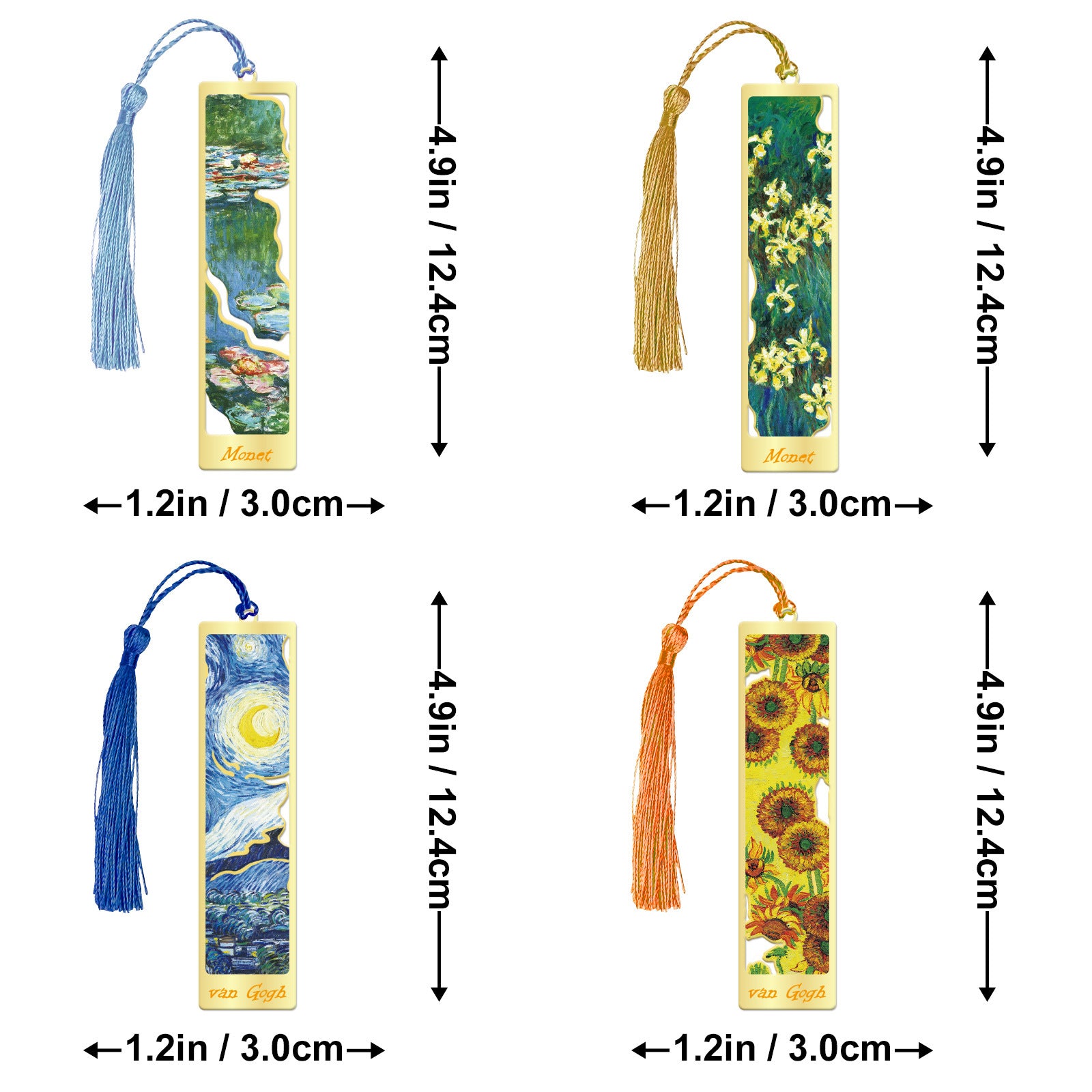 Wholesale Vintage Famous Painting Oil Painting Style Metal Bookmark Hollow Reading Book Page Clip Hand Account Pendant Metal Bookmark