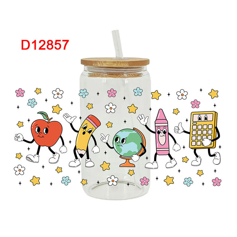 Wholesale Colored Stationery Teacher's Day 16oz Cup UV DTF Wraps