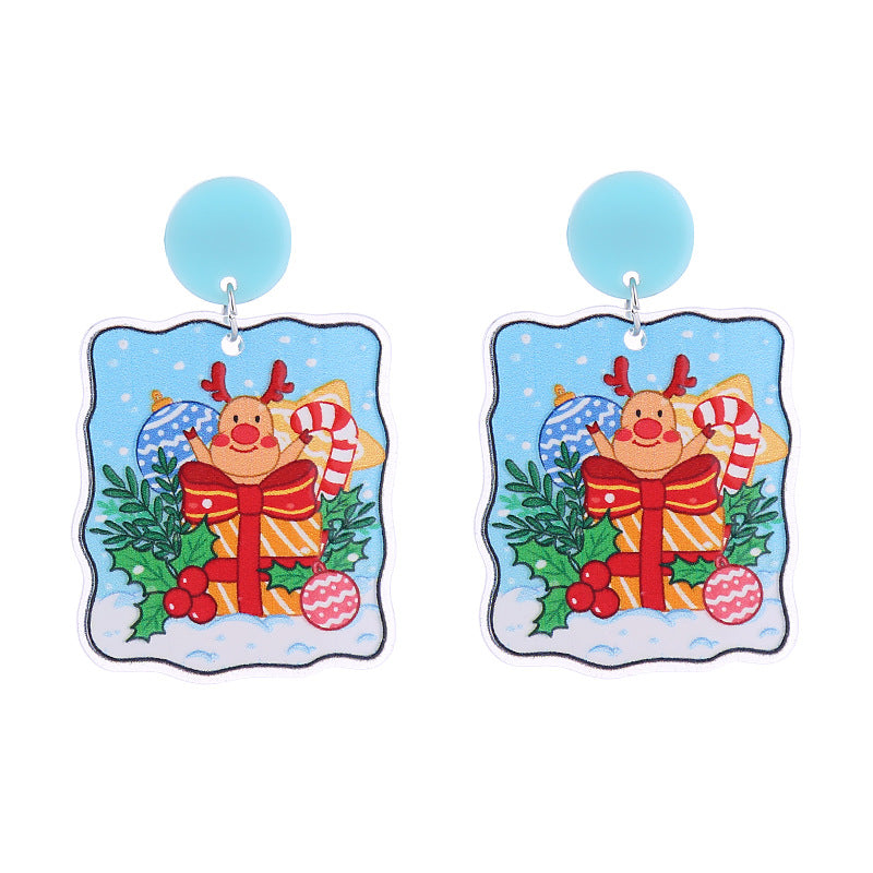 Wholesale Christmas Double-sided Glitter Acrylic Earrings