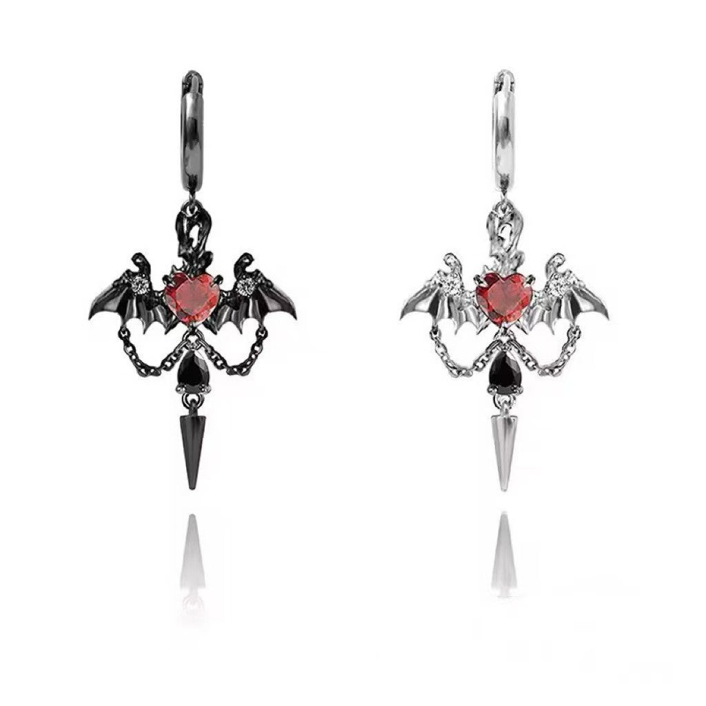 Wholesale Gothic Bat Devil Wing Ear Cuff Earrings Zinc Alloy Electroplated Dark Punk Jewelry Trendy Party Gift Boutique Resale