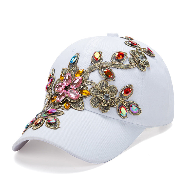 Wholesale Handmade Diamond Gilt Edged Louver Cotton Baseball Cap