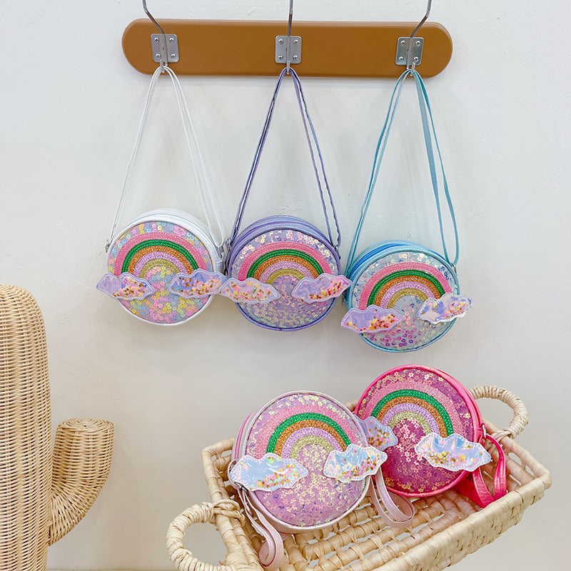 Wholesale Polyester Rainbow Sequins Kids Shoulder Bag