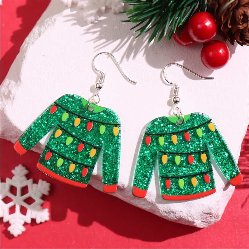 Wholesale Christmas Acrylic Colorful Lantern Ball Original Design Colorful Lantern Pendant Earrings