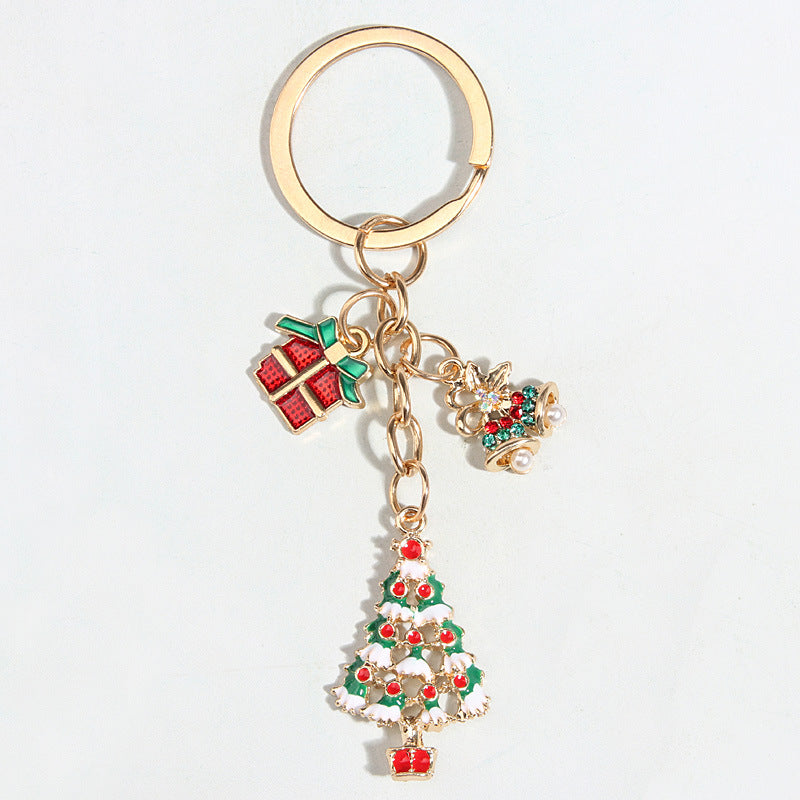 Wholesale 10PCS Christmas Tree Zinc Alloy Keychain