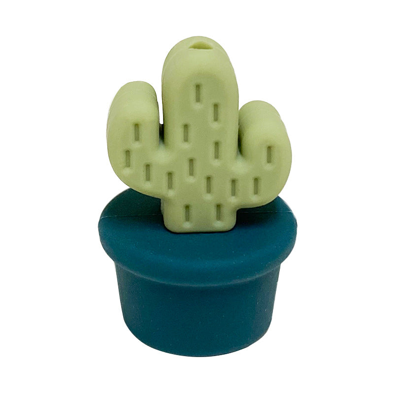Wholesale of 10PCS Mini Cactus Silicone Beads