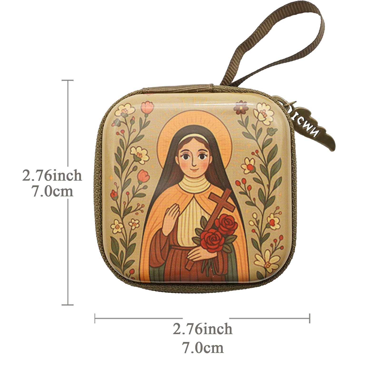 Wholesale Square hand drawn cartoon pattern portable coin purse