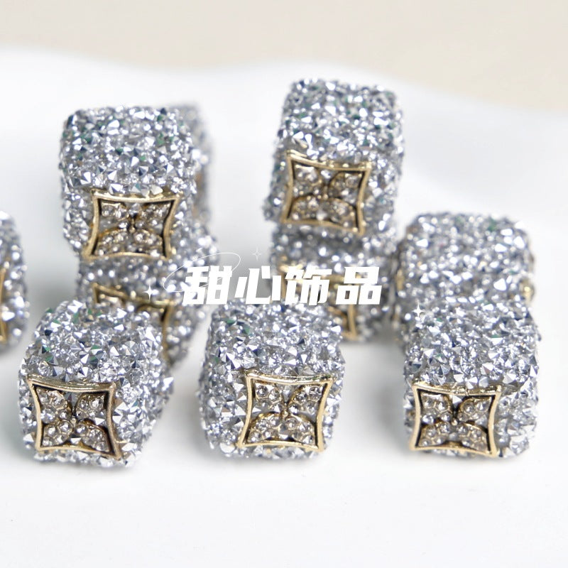 Wholesale 5pcs/pack Black cube sugar diamond DIY beads