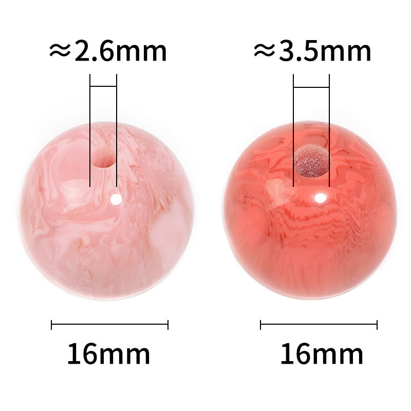 Wholesale 100pcs Imitation Marble Pattern Color Gradient Ripple Straight Hole Acrylic Beads