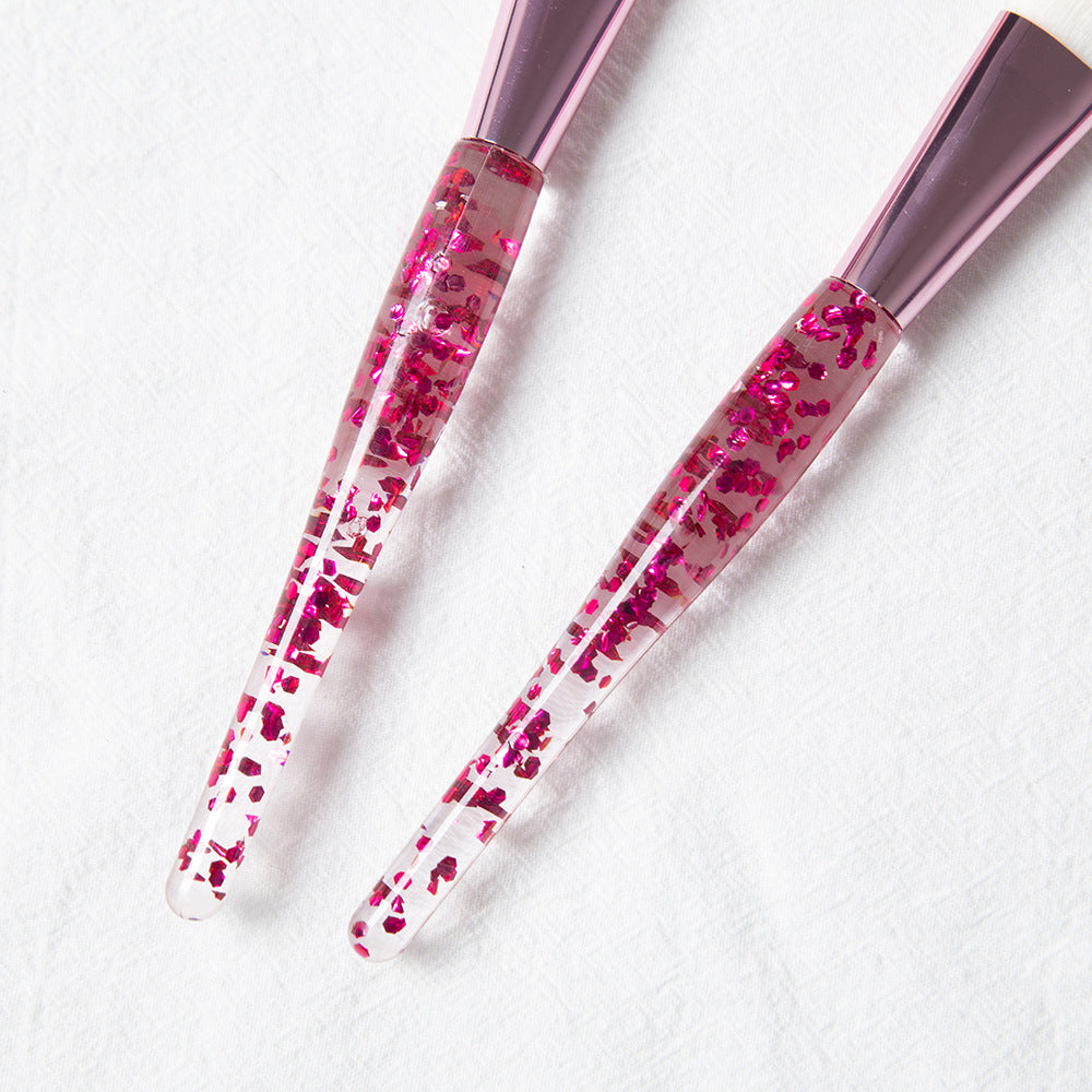 Wholesale Crystal Handle 10 Makeup Brush Set Unicorn Scallion Powder Acrylic Makeup Brush