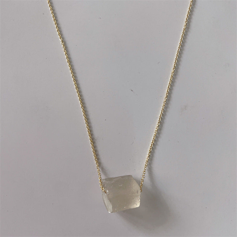 Wholesale Crystal Rough Stone Irregular Natural Stone Pendant Necklace