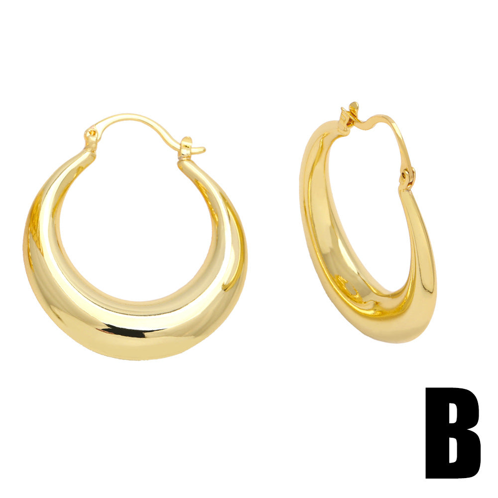 Pendientes de cobre de metal geométrico al por mayor