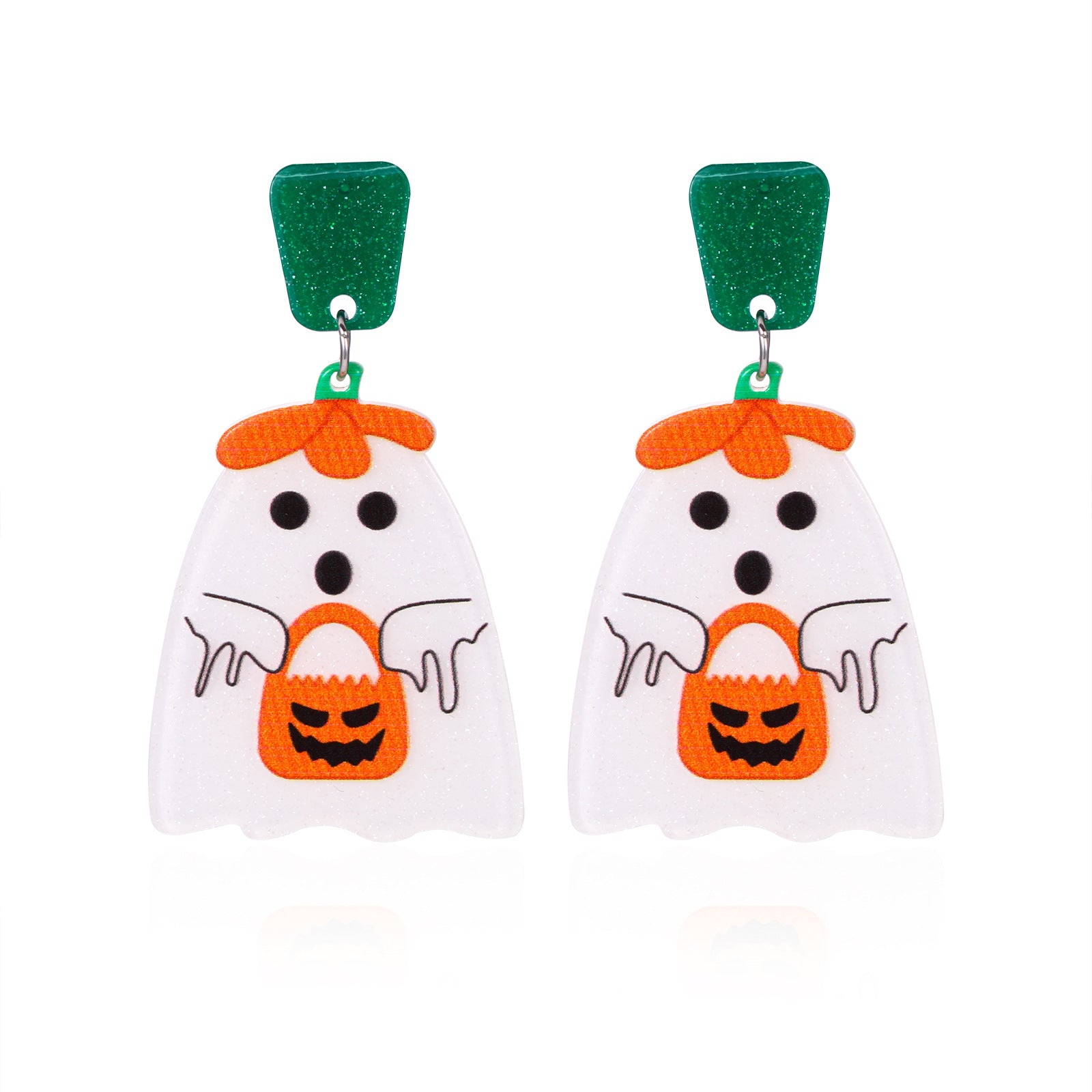 Wholesale  Acrylic Pumpkin Ghost Skull Drop Earrings For Women Party Wear Jewelry Accessory Gift Boutique Resale