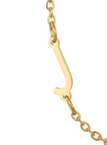 Wholesale 26 Alphabet Gold Up and Down Hole Stainless Steel Necklace